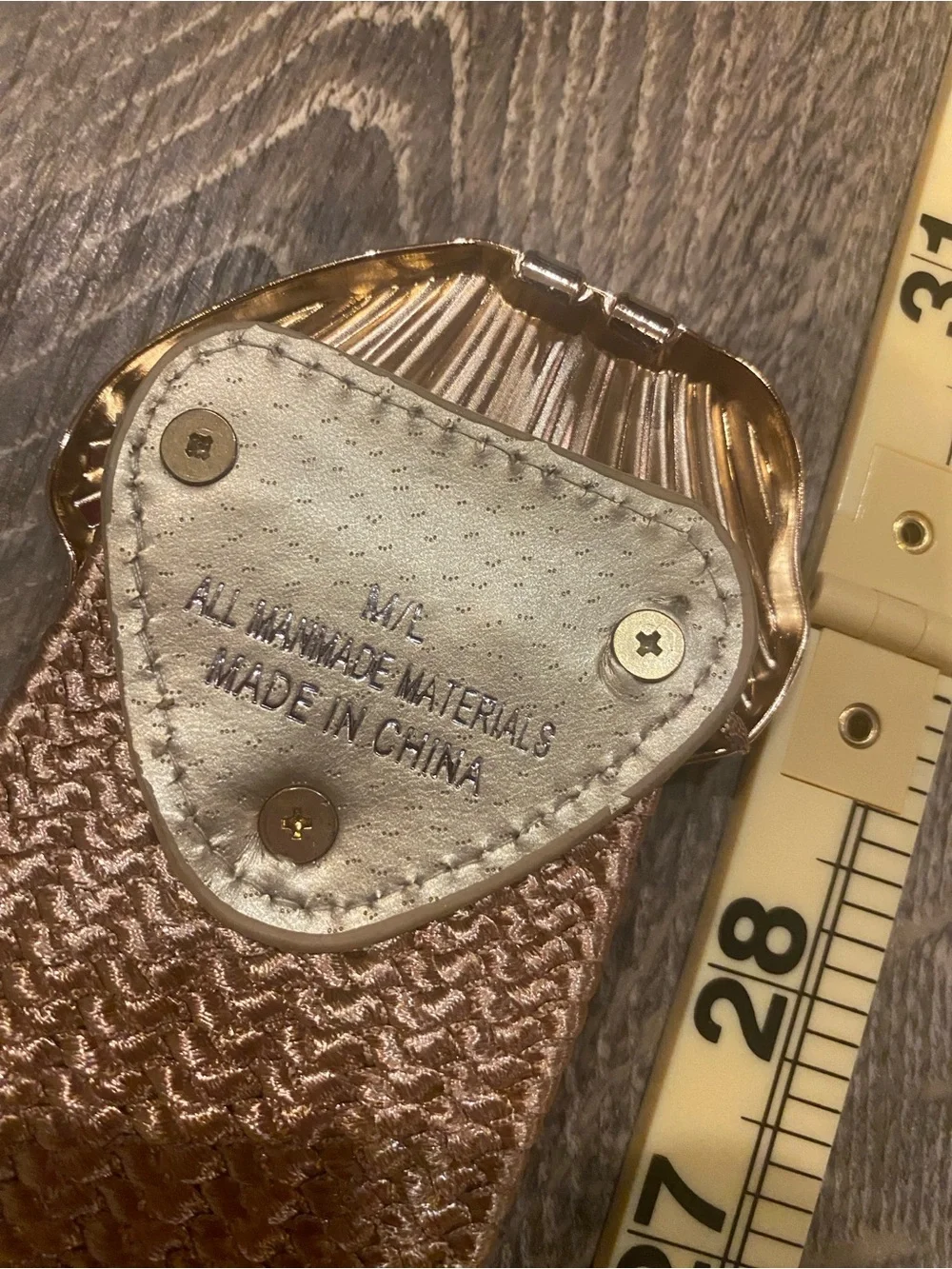 Elastic Rose Gold Waist Belt with Decorative Shell Buckle